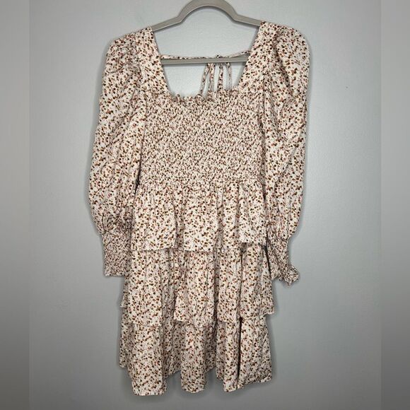 Byinns Floral Ruffle Tiered Square Neck Dress NWT - Picture 3 of 6